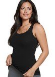 Jockey Women's Activewear 100% Cotton Rib Tank, Black, M