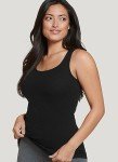 Jockey Women's Activewear 100% Cotton Rib Tank, Black, M