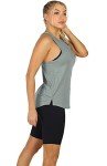 icyzone Women's Racerback Workout Tank Tops - Athletic Yoga Tops, Running Exercise Gym Shirts (Pack of 3) (Medium, Black/Gray/White)