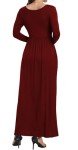 Wine Red Maxi Dress with Pockets for Women