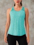 Aeuui Womens Workout Tops Sleeveless Racerback Tank Tops Mesh Yoga Athletic Running Shirts Gym Clothes for Women Lake Blue