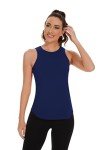 TAIPOVE Gym Tops Athletic Tank Tops for Women High Neck Sleeveless Tops Mesh Tops Sports Activewear 3 Packs