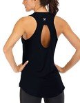 Fihapyli ICTIVE Yoga Tops for Women Loose fit Workout Tank Tops for Women Backless Sleeveless Keyhole Open Back Muscle Tank Running Tank Tops Workout Tops Racerback Gym Summer Tank Tops Black XL