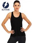 Fihapyli ICTIVE Womens Cross Backless Workout Tops for Women Racerback Tank Tops Open Back Running Tank Tops Muscle Tank Yoga Shirt Workout Tank Tops for Women Yoga Tops Active Tanks Black L