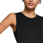 BALEFA Women's Workout Tank Tops Sleeveless Athletic Sport Shirts Gym Running Yoga Tops Black Size XXL