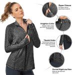 Womens Long Sleeve Shirts,Zamowoty Workout Jackets for Women Running Athletic Jacket Full Zip UP Loose Soft Slim Fit Activewear Sports Yoga Top Black Large