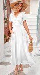 MISFAY Elegant White Summer Maxi Dress with Pockets