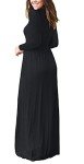 Black Long Sleeve Maxi Dress with Pockets