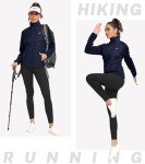 MoFiz Women Thermal Hybrid Hiking Jacket Lightweight Full Zip Golf Sports Soft Outdoor Outfits Winter Down Jacket Navy,2XL
