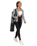 QUEENIEKE Women's Workout Running Jackets Full Zipper Slim Fit Athletic Yoga Jacket with Thumb Holes Heathered Light Grey 60927 M