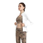 CARPESUN Women's Stretchy Workout Jackets Lightweight Full Zip Running Track Jacket, White, Medium