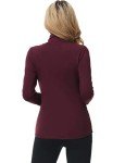Dolcevida Women s Lightweight Full Zip Active Wear Workout Yoga Track Jackets Athletic Running Jacket Top with Zip Pockets and Thumb Holes (Wine, L)