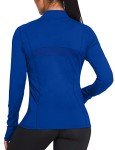 Pinspark Women Sports Jackets Workout Running Jacket Zipper Slim Fit Warm Up Activewear Tops Breathable Blue M
