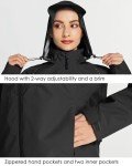 Willit Women's Cycling Running Jackets Rain Water Resistant Lightweight Windbreaker Hiking Bike Packable Hooded Black XL
