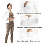 CARPESUN Women's Stretchy Workout Jackets Lightweight Full Zip Running Track Jacket, White, Medium