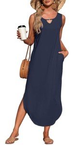 MISFAY Women's Casual Summer Maxi Dress with Pockets