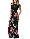 Women's Casual Maxi Dress with Pockets – Rose Black