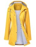 Women Raincoat Lightweight Active Wear Quick-drying Junior Casual Fashion Rain Jacket Outdoor Waterproof Jacket Yellow M