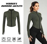 FEOYA Women Sports Jacket Full Zip Up Cropped Athletic Jacket Lightweight Yoga Running Workout Track Shirt Slim Fit Activewear for Fitness Gym Pilates
