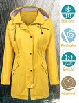 Women Raincoat Lightweight Active Wear Quick-drying Junior Casual Fashion Rain Jacket Outdoor Waterproof Jacket Yellow M