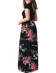 Women's Casual Maxi Dress with Pockets – Rose Black