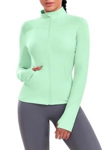 VUTRU Running Jackets for Women Lightweight Slim Fit Sport Tops Zip Up Athletic Yoga Workout Jacket with Thumb Holes