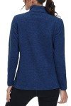 MAGCOMSEN Fleece Jacket Women Zip Up Soft Thermal Winter Jacket Lightweight Activewear Dark Blue M