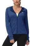 JHMORP Women's Running Track Jacket Hoodie Sweatshirt Full Zip Long Sleeve Outdoor Pullover Workout Sport Light Jackets (Navy,CA L)