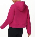 THE GYM PEOPLE Women's Full-Zip Up Hoodies Jacket Fleece Workout Crop Tops Sweatshirts with Pockets Thumb Hole