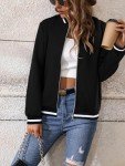 onlypuff Womens Long Sleeve Jackets Fashion Sweatshirt Zip Up Jackets with Pockets Black