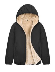 BBO Zip Up Hoodies for Women Sherpa Fleece Jackets Ladies Winter Warm Fleece Coat Casual Full Zip Sweatshirt Thermal