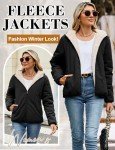 BBO Zip Up Hoodies for Women Sherpa Fleece Jackets Ladies Winter Warm Fleece Coat Casual Full Zip Sweatshirt Thermal