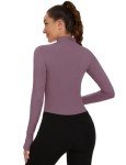 Kistore Workout Jackets for Women Full Zip Tight Fitted Athletic Long Sleeve Cropped Running Jackets Activewear, Long Sleeve-light Purple, Medium