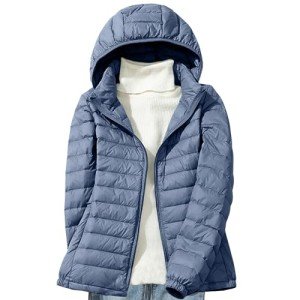 W-760 Royal Blue Going Out Down Jackets for Women Winter Fall Long Sleeve Cropped Oversized Lightweight Thin Thermal Puffer Hooded Down Jackets Hoodies Outfits Women 2024 QV M