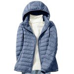 W-760 Royal Blue Going Out Down Jackets for Women Winter Fall Long Sleeve Cropped Oversized Lightweight Thin Thermal Puffer Hooded Down Jackets Hoodies Outfits Women 2024 QV M