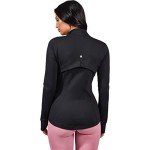 90 Degree By Reflex Women’s Lightweight, Full Zip Running Track Jacket - Black - Small