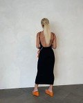 Backless Black Maxi Tank Dress for Women