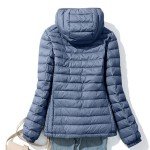 W-760 Royal Blue Going Out Down Jackets for Women Winter Fall Long Sleeve Cropped Oversized Lightweight Thin Thermal Puffer Hooded Down Jackets Hoodies Outfits Women 2024 QV M