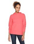 Amazon Essentials Women's Standard French Terry Fleece Pullover Hoodie, Bright Coral, Large