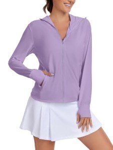 VUTRU Women's UPF 50+ Sun Protection Lightweight Zip Up Running Jackets Long Sleeve Athletic Jacket with Thumb Holes
