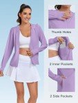 VUTRU Women's UPF 50+ Sun Protection Lightweight Zip Up Running Jackets Long Sleeve Athletic Jacket with Thumb Holes