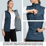 33,000ft Women's Lightweight Running Vest Outerwear with Pockets, Windproof Sleeveless Jacket for Golf Hiking Travel