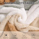 AFFA Fall Winter Coats Hoodies for Women Zipper Sherpa Fuzzy Fleece Jackets Plus Size Striped Casual Warm Coat Fashion Tops Brown