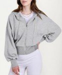 Oyamiki Womens Fall Grey Zip Up Hoodie Workout Light Jackets with Pockets Spring Outwear S