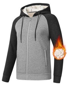 MoFiz Women's Sherpa Lined Sweatshirt Coat Zip Up Hoodies for Women Winter Warm Jackets Drak Gray XX-Large