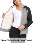 MoFiz Women's Sherpa Lined Sweatshirt Coat Zip Up Hoodies for Women Winter Warm Jackets Drak Gray XX-Large