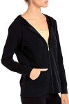 Sofra Women's Thin Cotton Zip Up Hoodie Jacket, Black, Medium