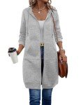 Zeagoo Women's Casual Zip up Hoodies Long Tunic Sweatshirts Jackets Fashion Plus Size Hoodie with Pockets Light Grey
