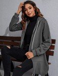 heekpek Women's Hoodie Long Sleeve Zip-Up Hoodies Jacket Solid Color Sweatshirt Long Sport Coat Plus Size with Pockets(Gray-D,M)