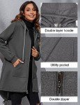heekpek Women's Hoodie Long Sleeve Zip-Up Hoodies Jacket Solid Color Sweatshirt Long Sport Coat Plus Size with Pockets(Gray-D,M)